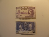 2 St. Lucia Unused  Stamp(s)