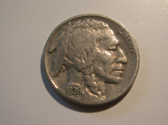US Coins: 1x1936 Buffalo 5 Cents
