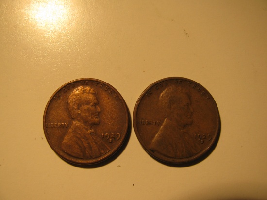 US Coins: 2x1929-S Pennies