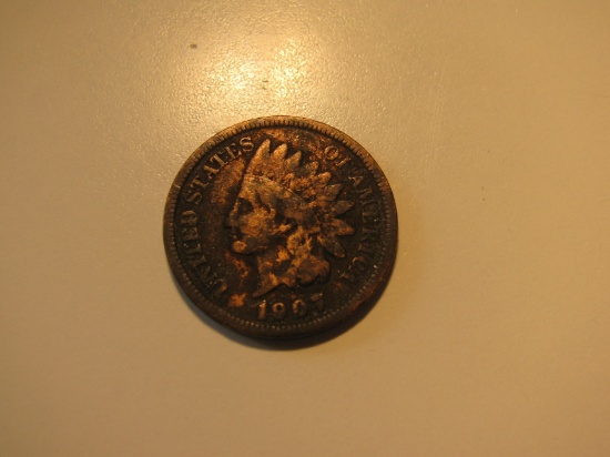 US Coins: 1907 Indian Head penny