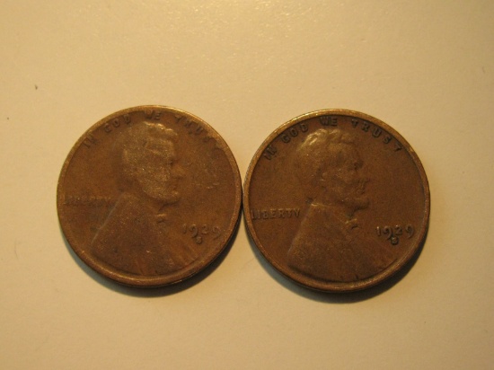 US Coins: 2x1929-S Pennies