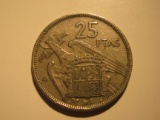 Foreign Coins: 1957 Spain 25 Ptas