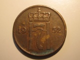Foreign Coins: 1952 Norway 5 Ore