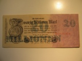 Foreign Currency: 1923 Germany 20 Million  Mark