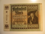 Foreign Currency: 1922 Germany 5,000 Mark