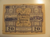 Foreign Currency: 1920 Austria 20 Heller Notgeld (UNC)