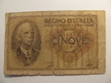 Foreign Currency: Italy 5 Lire