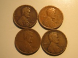 US Coins: 4x1920 Wheat Pennies