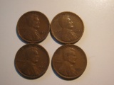 US Coins: 4x1925 Wheat Pennies