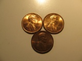 US Coins: 3xBU/Clean 1969-D pennies