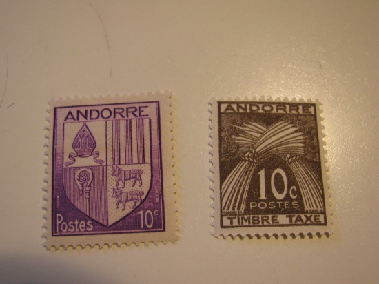 2 Andorra Unused  Stamp(s)