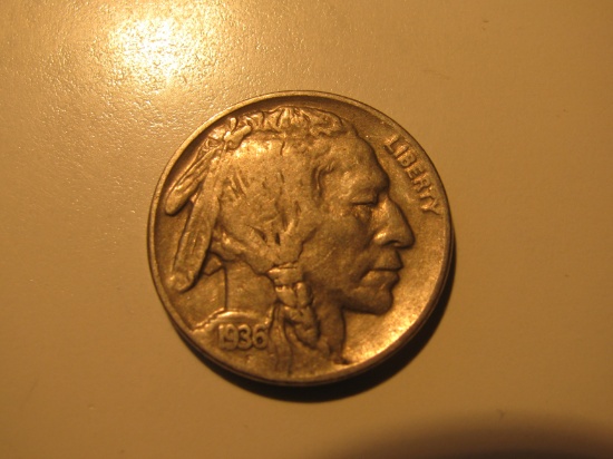 US Coins: 1x1936 Buffalo 5 Cents