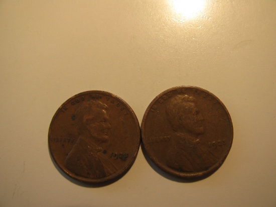 US Coins: 2x1923 Wheat Pennies