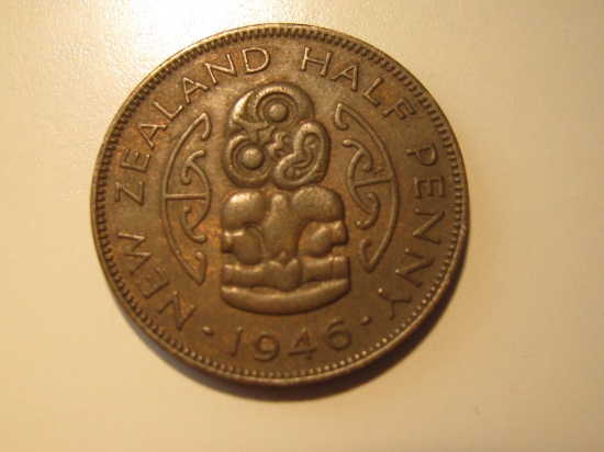 1946 New Zealand 1/2 Penny