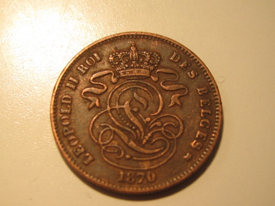 1870 Belgium 2 Cents