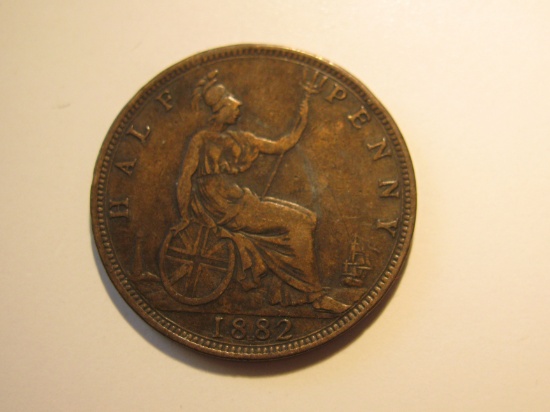 1882 Great Britain 1/2 Penny (Queen Victoria Era)