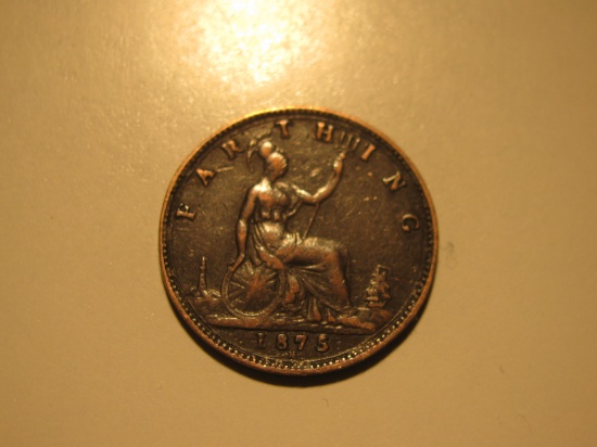 1875 -H Great Britain Farthing (Queen Victoria Era)