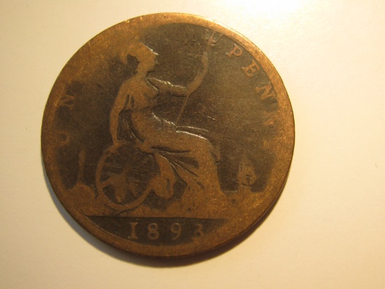 1893 Great Britain Penny (Queen Victoria Era)