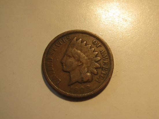 US Coins: 1x1908 Indian Head Penny
