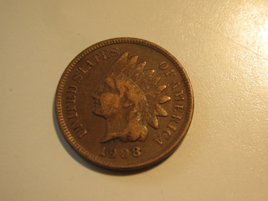 US Coins: 1x1908 Indian Head Penny