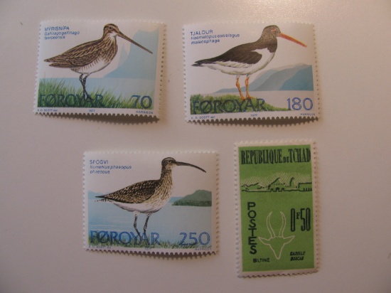 3 Foroyar & 1 Tchad Unused  Stamp(s)