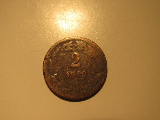 Foreign Coins: 1920  Honduras 2 Centavos