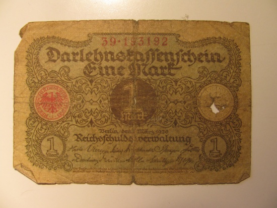 Foreign Currency: 1910 Germany 1 Mark