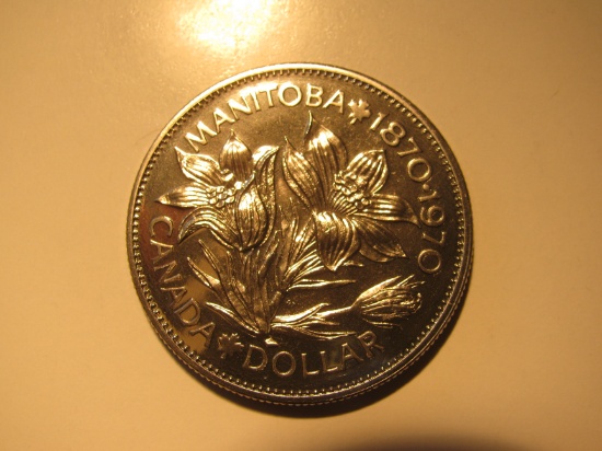 1970 Manitoba Canada commemorative 1 Dollar big and heavy coin