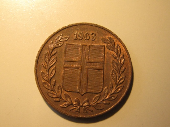 Foreign Coins: 1963 Iceland 5 Kronur