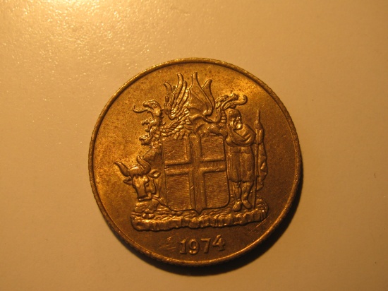Foreign Coins:  1974 Iceland 1 Krona