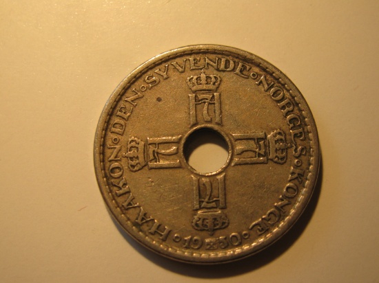 Foreign Coins:  1950 Norway 1 Krone