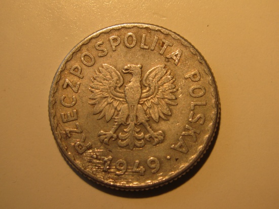 Foreign Coins: 1949 Poland 1 Zl