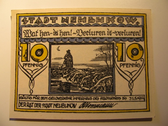 Foreign Currency: 1922 Germany 10 Pfennig Notgeld (UNC)