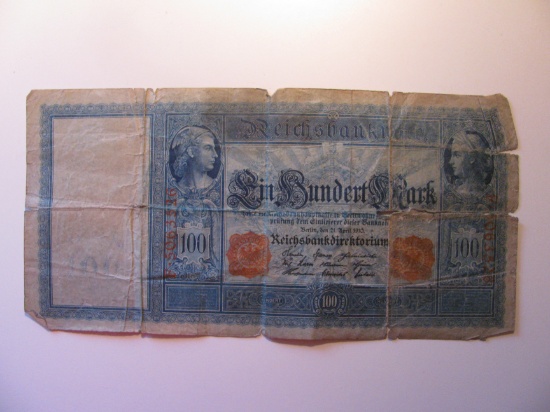 Foreign Currency: 1910 Germany 100 Mark