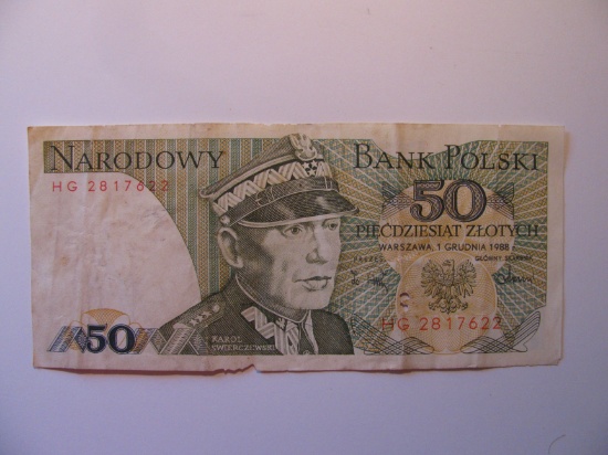 Foreign Currency:  1988 Poland 50 Zlotych