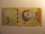 Foreign Currency: 1992 Venezuela 500 Bolivares