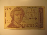 Foreign Currency: Croatia 25 Dinara