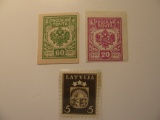 3 Latvia Unused  Stamp(s)