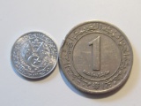 Foreign Coins: Algeria 1964 & 1972 20 1 unit coins