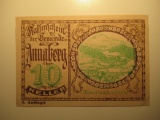 Foreign Currency: 1920 Austria 10 Heller Notgeld (UNC)