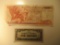 Foreign Currency: Greece 100 Drachma  & Japan Occupational 1 Centavo (crisp)
