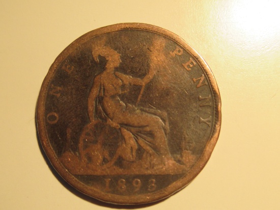 1893 Great Britain Penny (Queen Victoria Era)