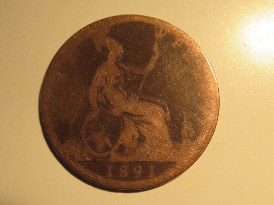 1891 Great Britain (Queen Victoria Era)  Penny
