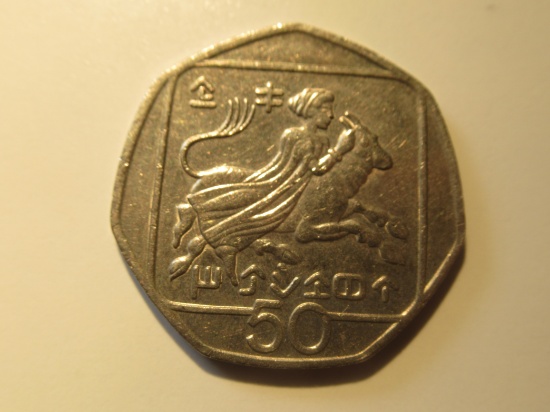 Foreign Coins:   Cyprus 50 Cents