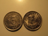 Foreign Coins:Ecuador 1963 & 1977 50 Centavoses