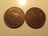 Foreign Coins: 1946 & 1950 Great Britain Farthings