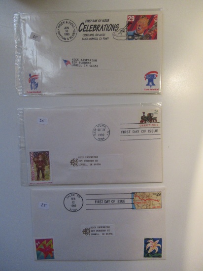 3 Envelopes with First Day Stamped