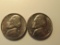 US Coins: 2x1964 BU/Clean 5 Cents