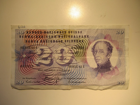 1969 Switzeland 20 Francs