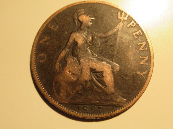 1897 Great Britain Penny (Queen Victoria Era)